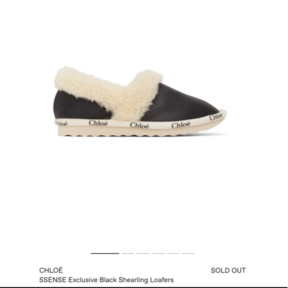Chloe black shearling loafers